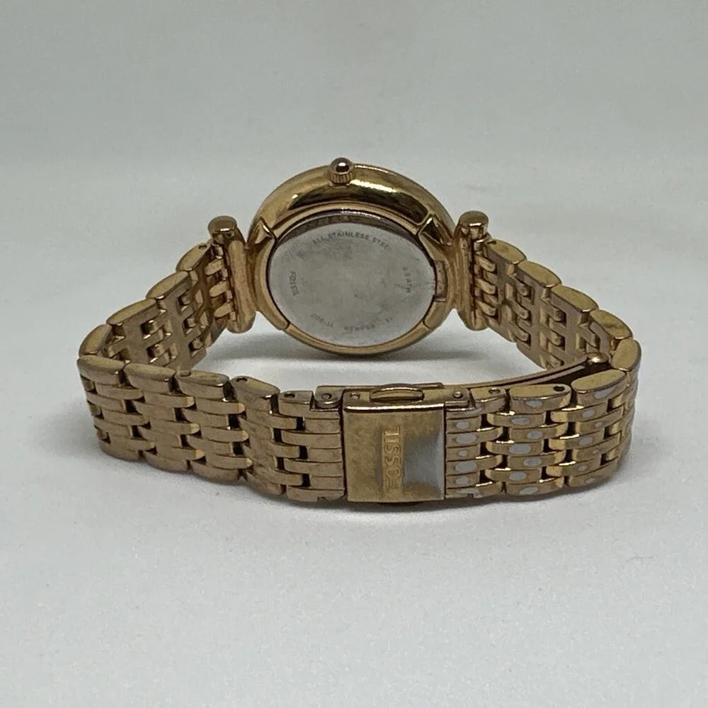 Fossil Carlie ES4429 Womens Gold Stainless Steel Analog Dial Quartz Watch HME729